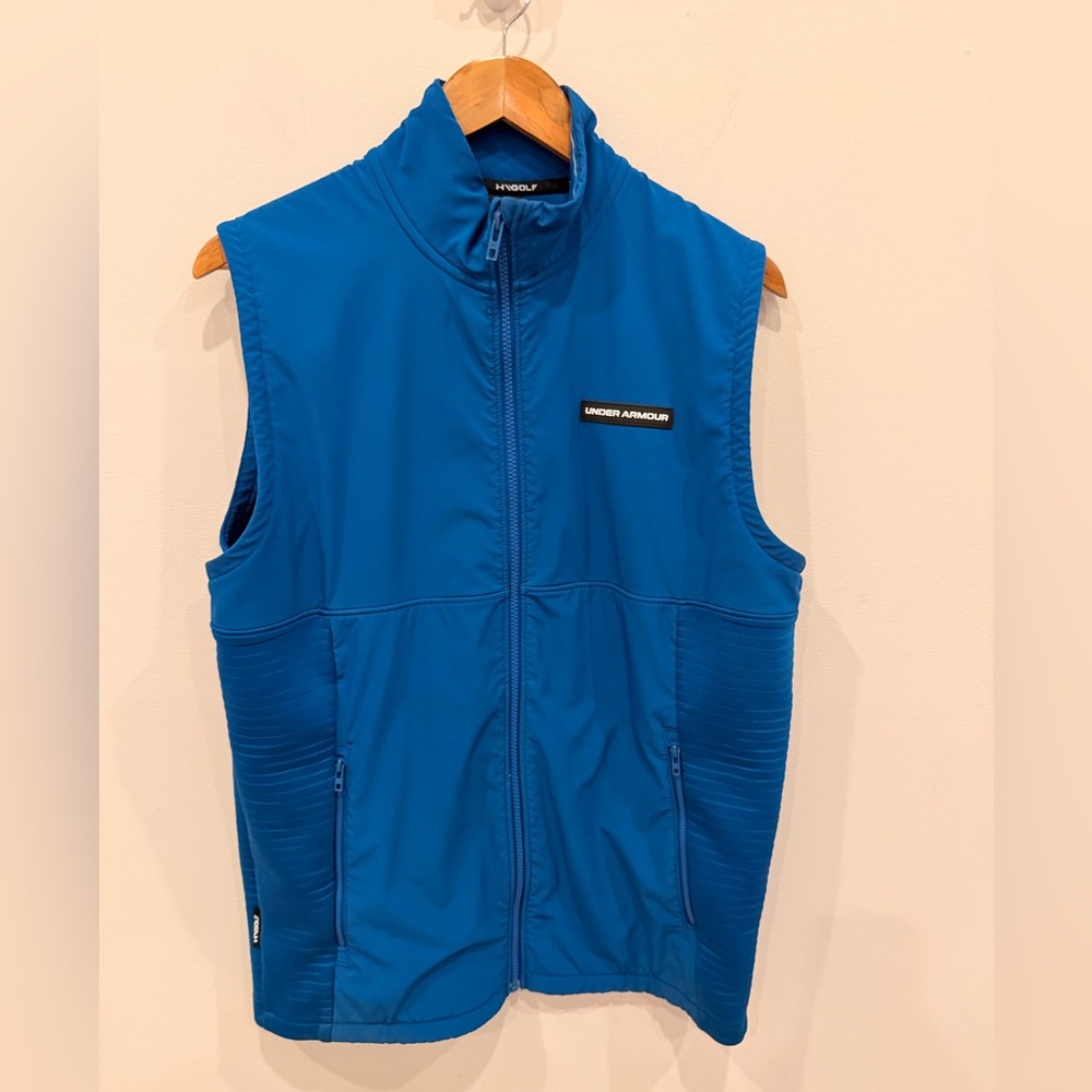 Under Armour Golf Storm Vest‎ Mens Medium Blue Full Zip Lightweight Performance